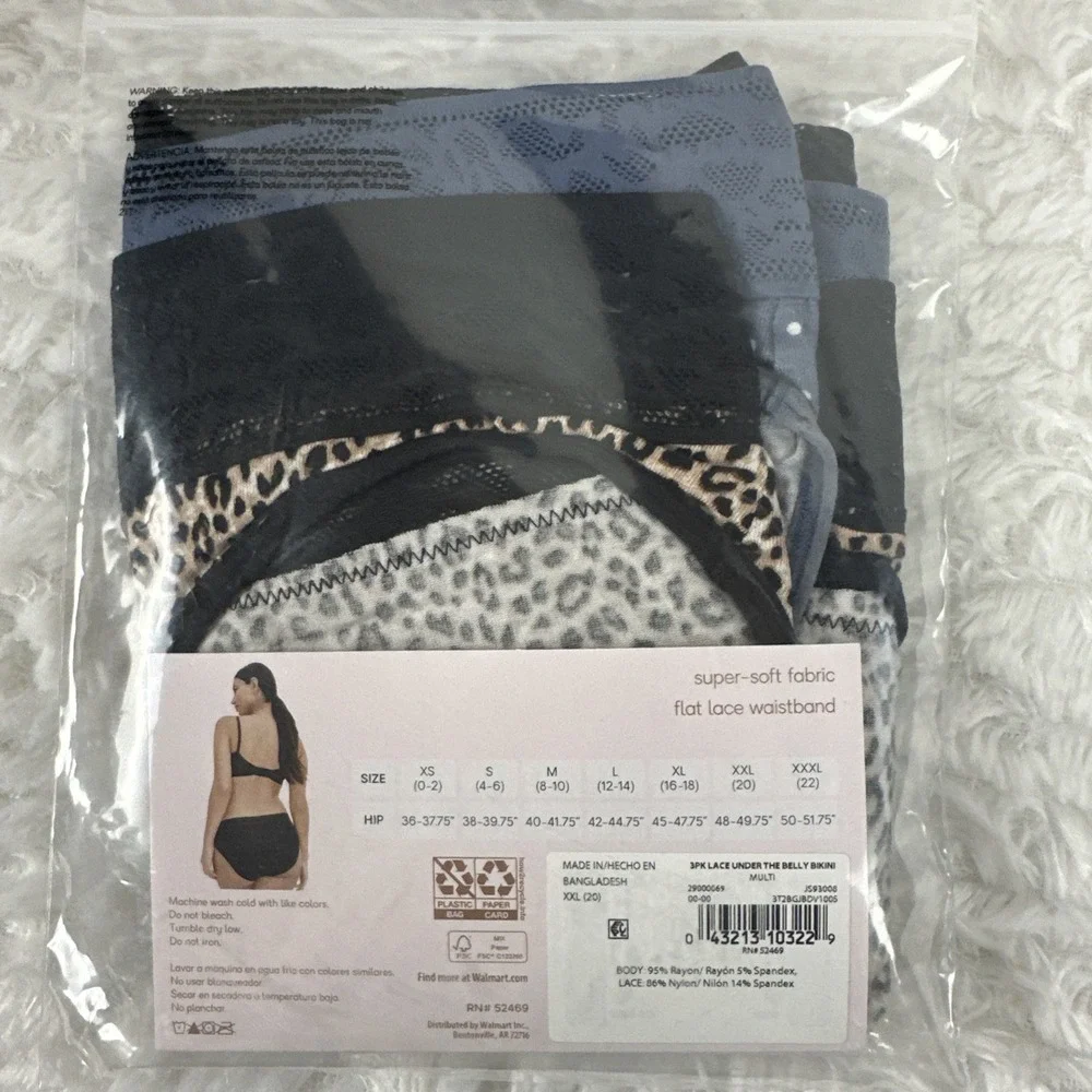 JOYSPUN MATERNITY PANTY Underbelly‎ Comfort 3-PK. Underwear Panties Sz. 2XL*
